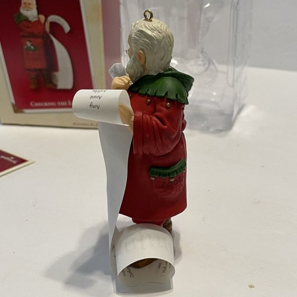 Vintage 2002 Hallmark Keepsake checking THE  LIST Christmas Ornament Santa Claus - Picture 6 of 13